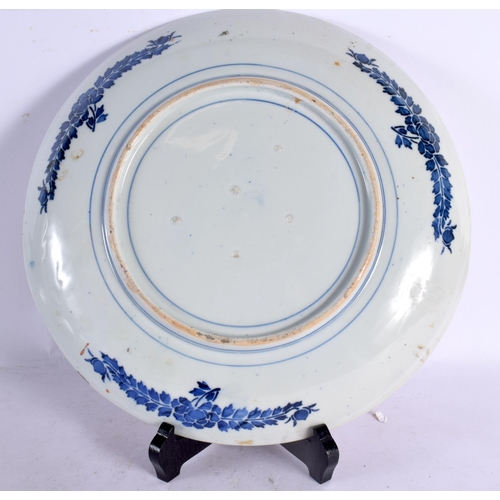 2432 - THREE 19TH CENTURY JAPANESE MEIJI PERIOD IMARI PLATES painted with landscapes. 30 cm wide. (3)