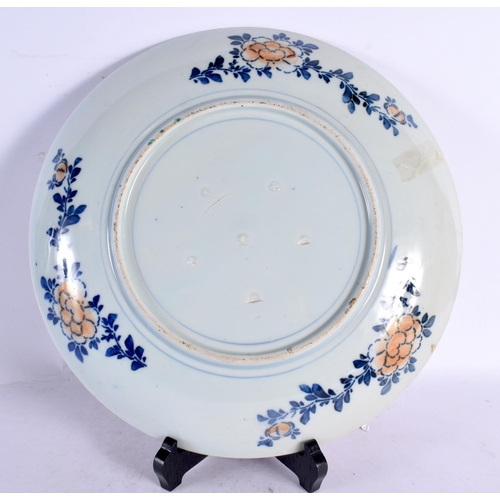 2432 - THREE 19TH CENTURY JAPANESE MEIJI PERIOD IMARI PLATES painted with landscapes. 30 cm wide. (3)