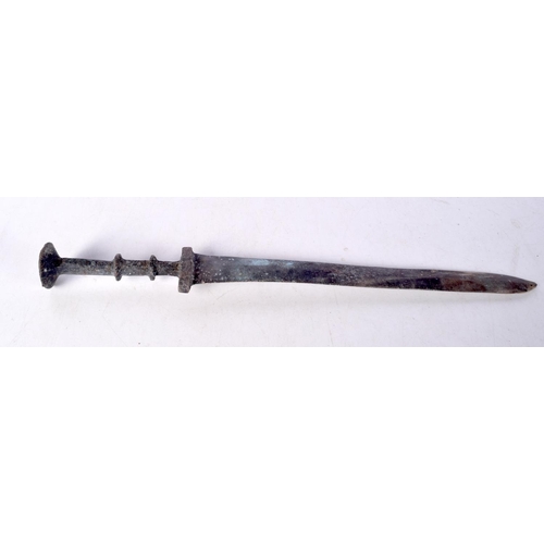 3488 - A Chinese bronze dagger 39 cm.