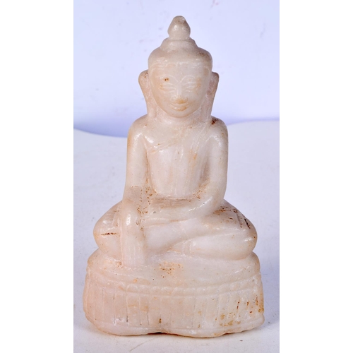 3585 - A Central Asian carved alabaster buddha  figure 16 cm.