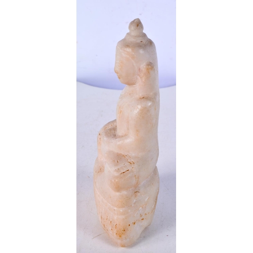 3585 - A Central Asian carved alabaster buddha  figure 16 cm.