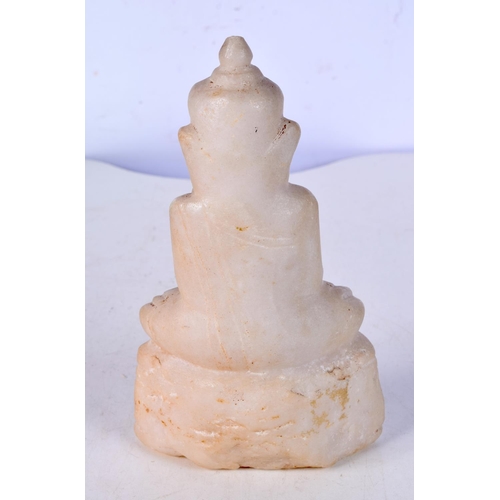 3585 - A Central Asian carved alabaster buddha  figure 16 cm.