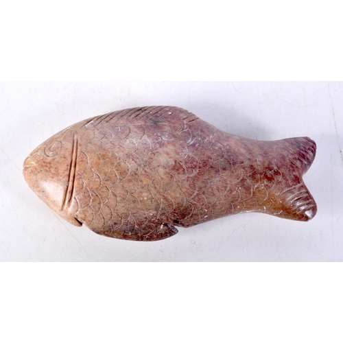 3598 - A Egyptian carved stone fish 12 cm.