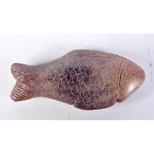 3598 - A Egyptian carved stone fish 12 cm.