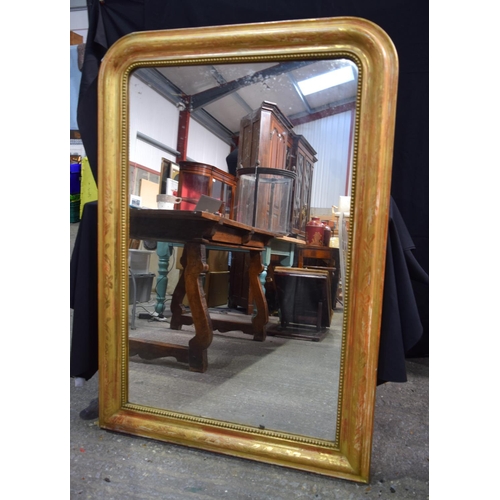 3774 - A large French gilt wood framed mirror 120 x 84 cm.