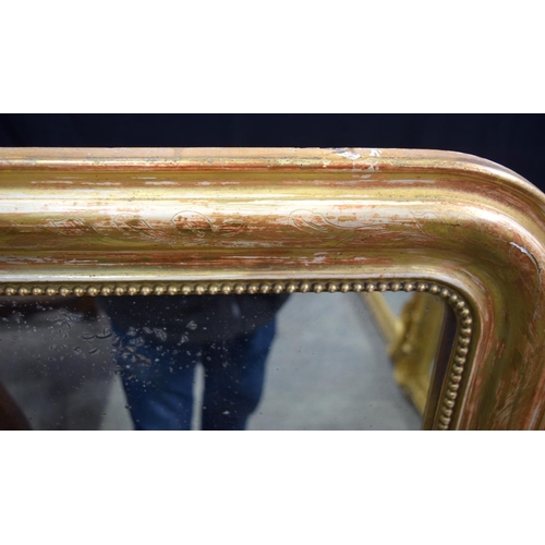 3774 - A large French gilt wood framed mirror 120 x 84 cm.