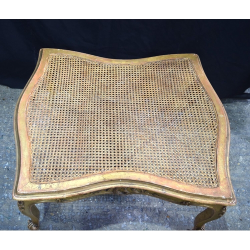 3776 - A gilt wood Begere stool 35 x 76 x 67 cm.