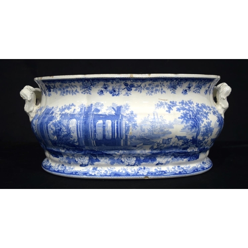 3999 - An Antique  Minton Wash bowl together with a large Soup Tureen and a Punch bowl 20 x 44 cm.