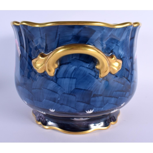 29 - A LARGE FRENCH LIMOGES PORCELAIN FLAMENGO JARDINIERE. 28 cm x 20 cm.