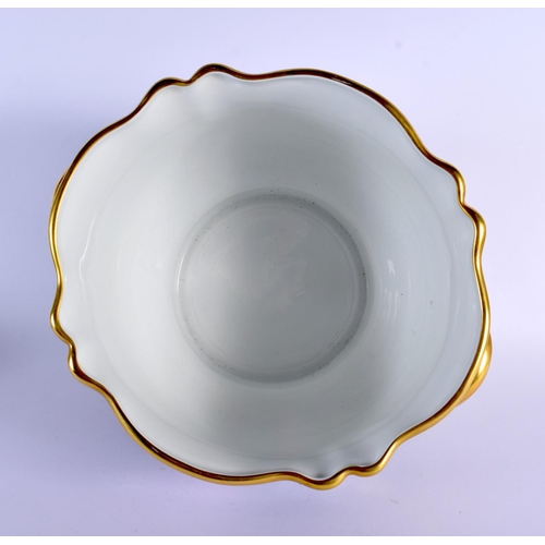 29 - A LARGE FRENCH LIMOGES PORCELAIN FLAMENGO JARDINIERE. 28 cm x 20 cm.