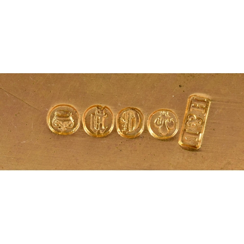 225 - Three continental biscuit figures on a gilt metal stand. 18Cm high.