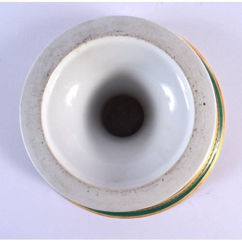 226 - Early 19th c. Paris porcelain comport or tazza with green and gilt decoration probably by Feuillet. ... 