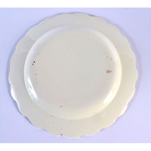 229 - Wedgwood creamware plate, of 'Queen's Shape', printed in black by Sadler and Green with the Tea Part... 