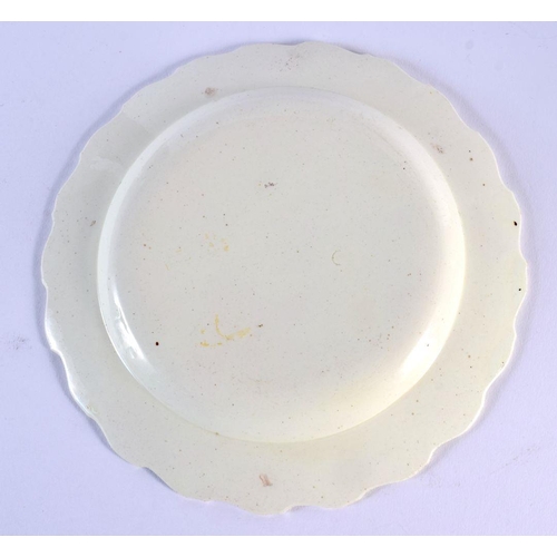 230 - Wedgwood creamware plate, of 'Queen's Shape', printed in black by Sadler and Green with the Tea Part... 