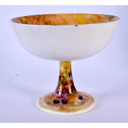 237 - Royal Worcester plate painted with fruit by A R Telford, signed and a pedestal cup by W J Bagnel, bo... 