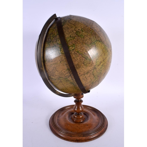 407 - AN ANTIQUE MALBYS TERRESTRIAL GLOBE Edward Stanford. 36 cm x 22 cm.