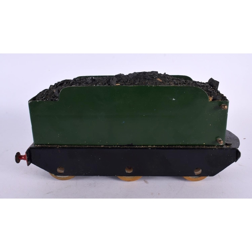 421 - A SCRATCH BUILT LOCOMOTIVE TRAIN AND TENDER Mongrel, No 4697. 56 cm long inc tender. (2)