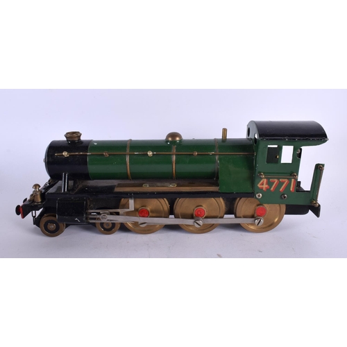 421 - A SCRATCH BUILT LOCOMOTIVE TRAIN AND TENDER Mongrel, No 4697. 56 cm long inc tender. (2)