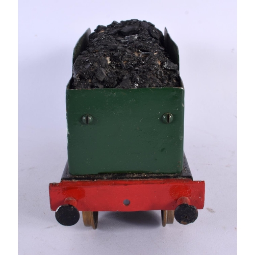 421 - A SCRATCH BUILT LOCOMOTIVE TRAIN AND TENDER Mongrel, No 4697. 56 cm long inc tender. (2)