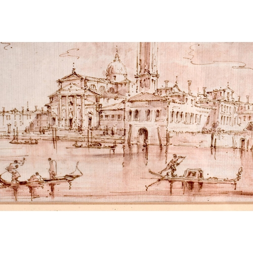 436 - Continental School (17th/18th Century) Pen and Ink, Venetian scene. 50 cm x 34 cm.