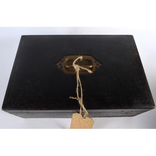 439 - AN ANTIQUE MOROCCAN LEATHER MILITARY DISPATCH BOX owned by Lt Nicholson. 42 cm x 28 cm.