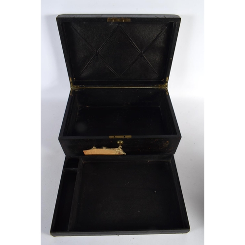 439 - AN ANTIQUE MOROCCAN LEATHER MILITARY DISPATCH BOX owned by Lt Nicholson. 42 cm x 28 cm.