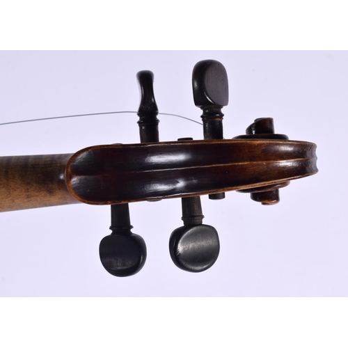 445 - A CASED TWO PIECE BACK VIOLIN. 59 cm long, length of back 35.5 cm.