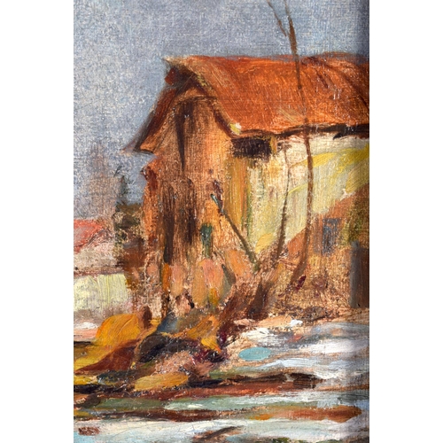 451 - Alfredo Ratti (Early 20th Century) Oil on board, Kings bay. 55 cm x 50 cm.