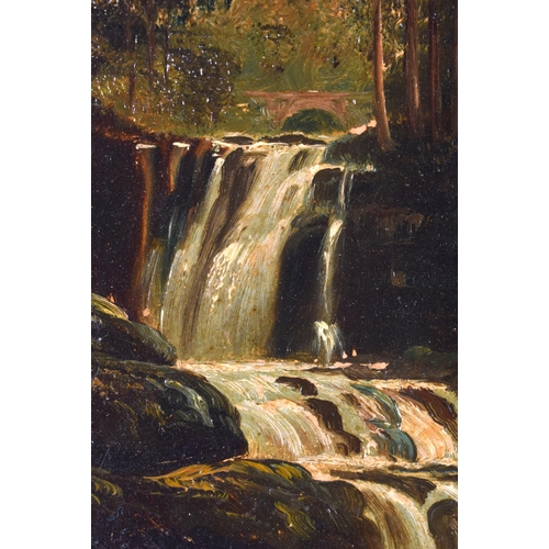 453 - George Willis Pryce (19th Century) Pair, Oil on board, Waterfalls. 38 cm x 28 cm.