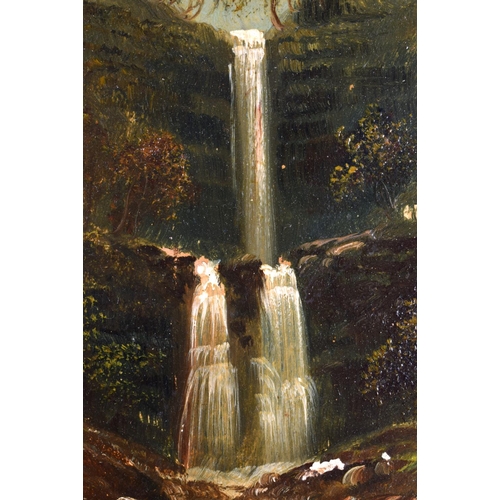 453 - George Willis Pryce (19th Century) Pair, Oil on board, Waterfalls. 38 cm x 28 cm.