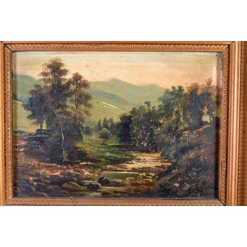 454 - George Willis Pryce (19th Century) 3 x Oil on board, landscapes. 38 cm x 30 cm. (3)