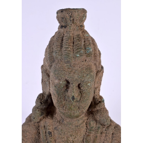 456 - A LARGE SOUTH EAST ASIAN BRONZE FIGURE OF A STANDING BUDDHA modelled upon a lotus type base. 42 cm h... 