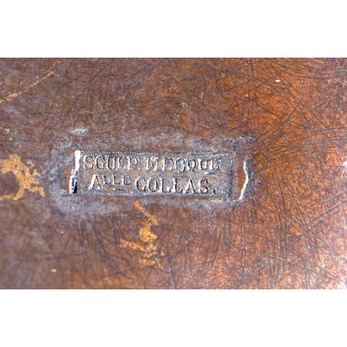 464 - A 19TH CENTURY FRENCH GRAND TOUR BRONZE FIGURE OF A MALE Achille Collas foundry stamp to reverse. 27... 