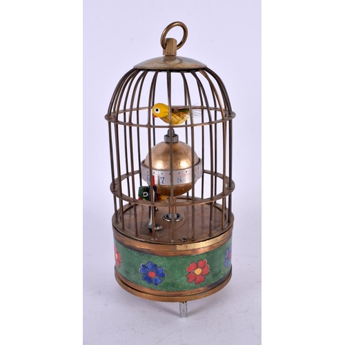 480 - A CONTEMPORARY CLOISONNE ENAMEL BIRD CAGE. 16 cm high.