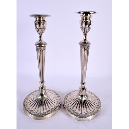 485 - A LOVELY PAIR OF LATE VICTORIAN SILVER CANDLESTICKS by Elkington & Co. Birmingham 1890 (sconces matc... 