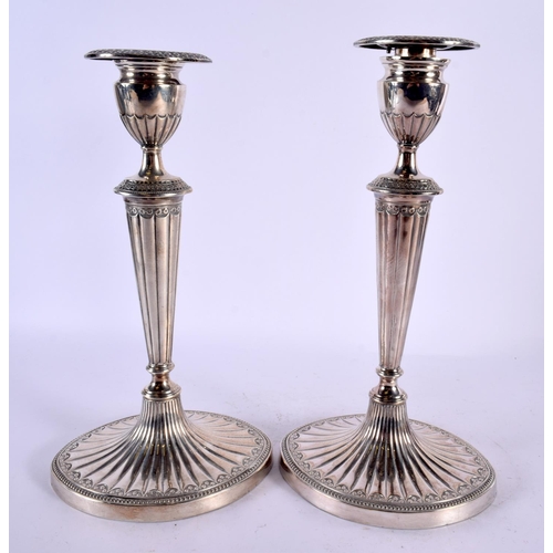 485 - A LOVELY PAIR OF LATE VICTORIAN SILVER CANDLESTICKS by Elkington & Co. Birmingham 1890 (sconces matc... 