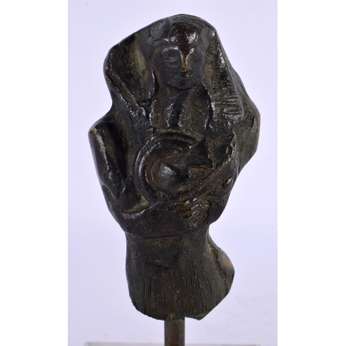 499 - A 19TH CENTURY FRANCO EGYPTIAN GRAND TOUR BRONZE FIGURE OF A PHAROAH After the Antiquity. 17 cm x 8 ... 