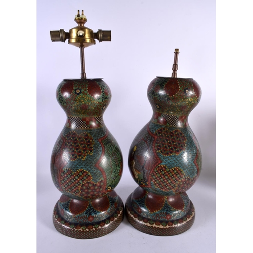 506 - A LARGE PAIR OF 19TH CENTURY JAPANESE MEIJI PERIOD COUNTRY HOUSE LAMPS depicting figures in landscap... 