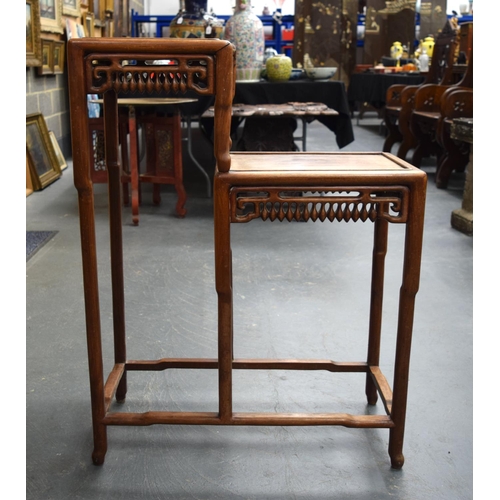 515 - A LARGE 19TH CENTURY CHINESE HARDWOOD DOUBLE STEPPED ALTAR TABLE Qing. 90 cm x 72 cm.