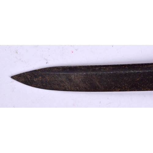 581 - A LARGE 19TH CENTURY CONTINENTAL ANTLER HANDLED KNIFE. 47 cm long.