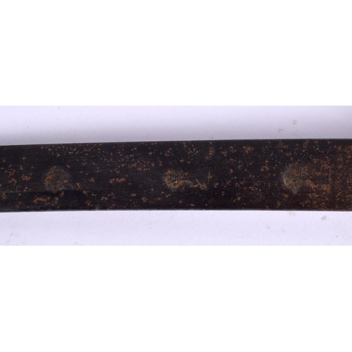 581 - A LARGE 19TH CENTURY CONTINENTAL ANTLER HANDLED KNIFE. 47 cm long.