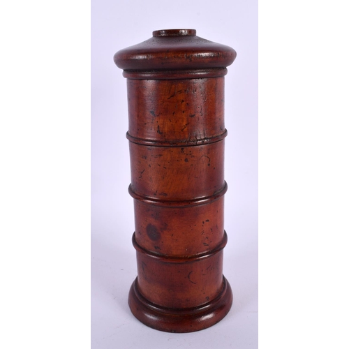 597 - A CONTEMPORARY TREEN SPICE TOWER. 20 cm high.