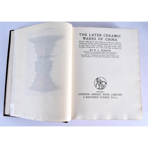 608 - The Later Ceramic Wares of China, Robson, Benn, Book. 32 cm x 28 cm.