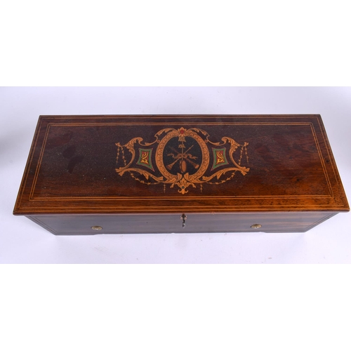 609 - AN ANTIQUE NICOLE FRERES SWISS MUSICAL BOX playing six airs. 44 cm x 20 cm.