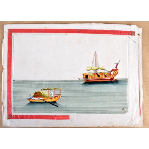 616 - Chinese School (19th Century) Album of watercolours, Boats. 30 cm x 20 cm. (10)