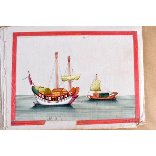 616 - Chinese School (19th Century) Album of watercolours, Boats. 30 cm x 20 cm. (10)