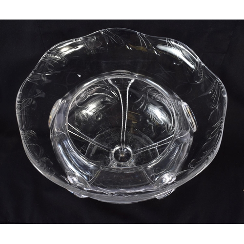 64 - A FINE EARLY 20TH CENTURY GLASS BOWL Attributed to Powell. 20 cm x 18 cm.