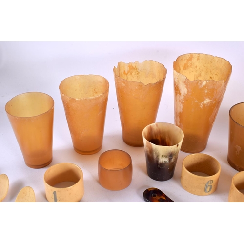 665 - OLD HUNTING HORN BEAKERS etc. (qty)