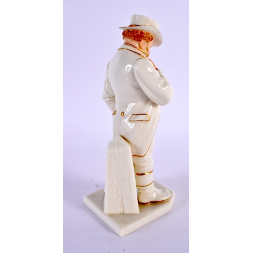 692 - AN ANTIQUE ROYAL WORCESTER PORCELAIN FIGURE OF A MALE. 17 cm high.