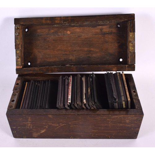 695 - ANTIQUE MAGIC LANTERN SLIDES including Mt Vesuvius, Animals, Battle scenes etc. (qty)